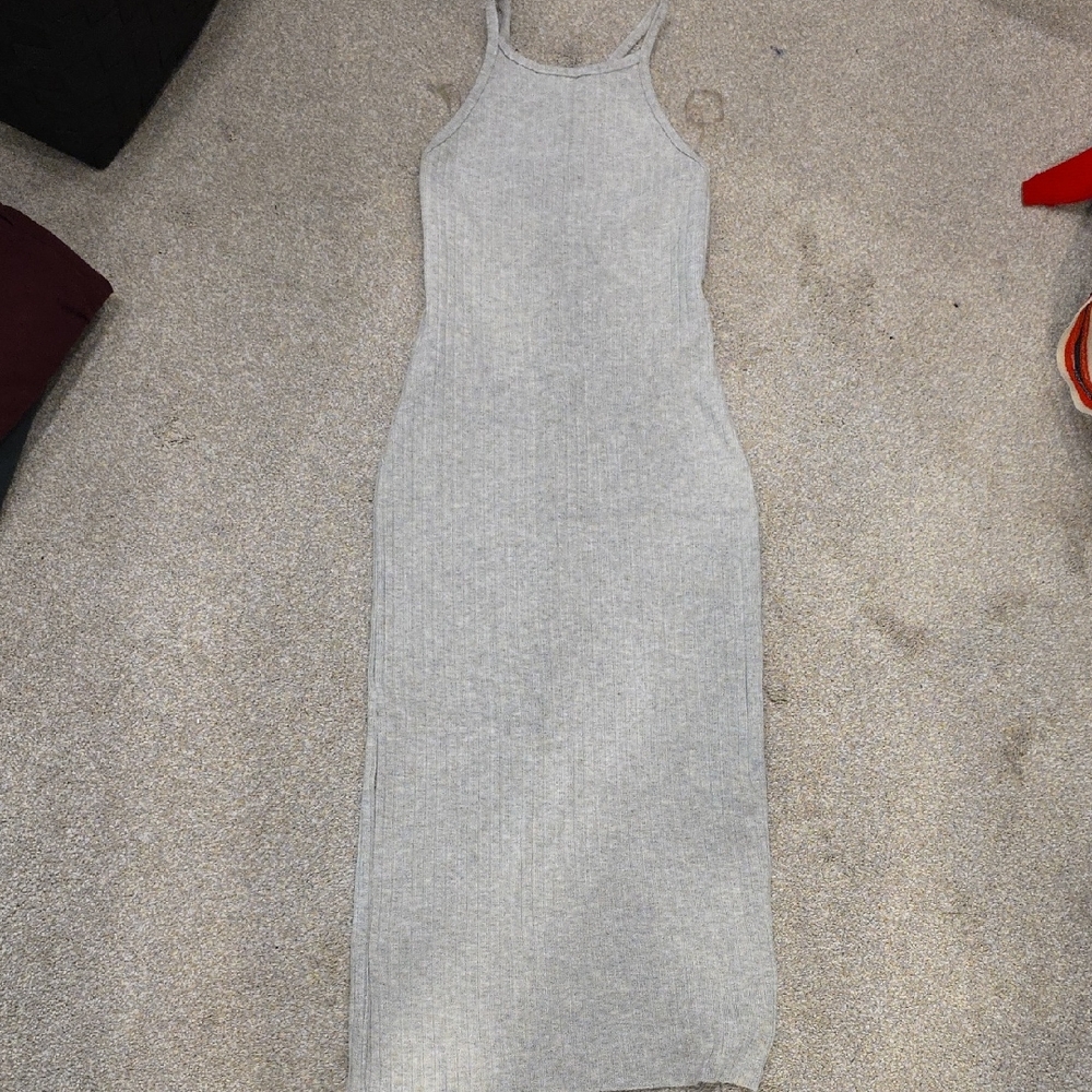 Hot Miami Styles Light Gray Midi Dress